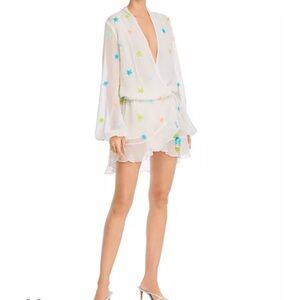 Rococo Sand White Sheer Dress with Colorful Star Accents